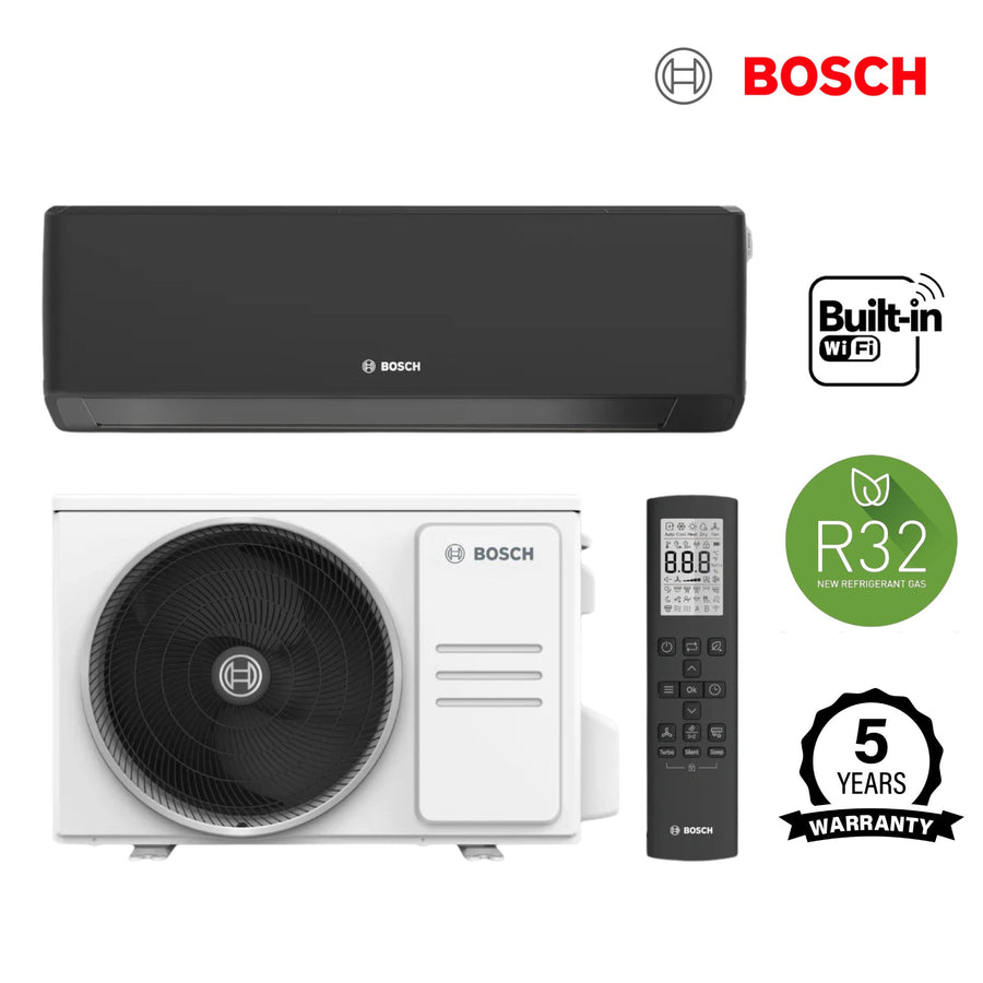 Bosch CL7000i 3.5kW Black Wall Mounted Single Split Air Conditioner with Heat Pump & WiFi