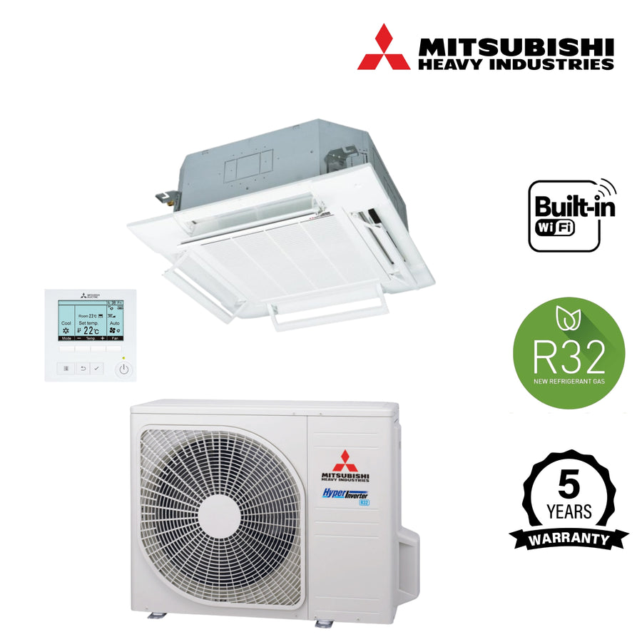 Mitsubishi Ceiling Cassette Air Conditioner System with Heat Pump 4-Way Split AC Unit