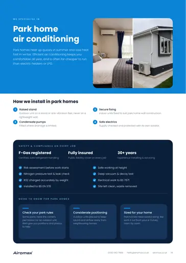 Page 14: Park home air conditioning