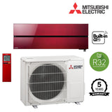 Wall Mounted Mitsubishi Electric MSZ-LN  Ruby Red Air Conditioner with Built-In WiFi