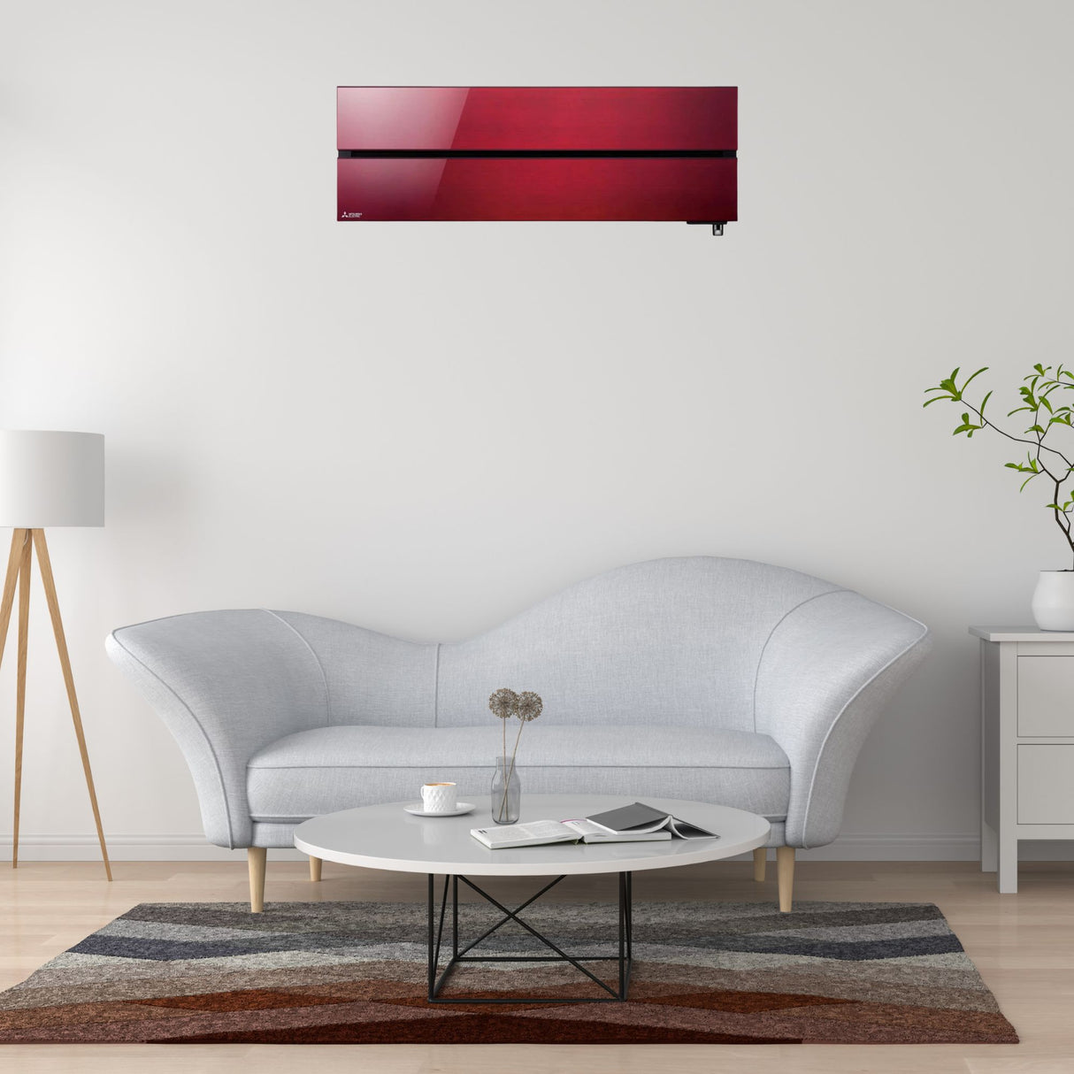 Wall Mounted Mitsubishi Electric MSZ-LN  Ruby Red Air Conditioner with Built-In WiFi