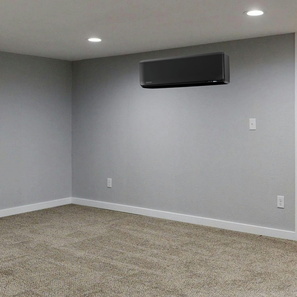 Wall Mounted Premium Black Air Conditioner with Built-In WiFi