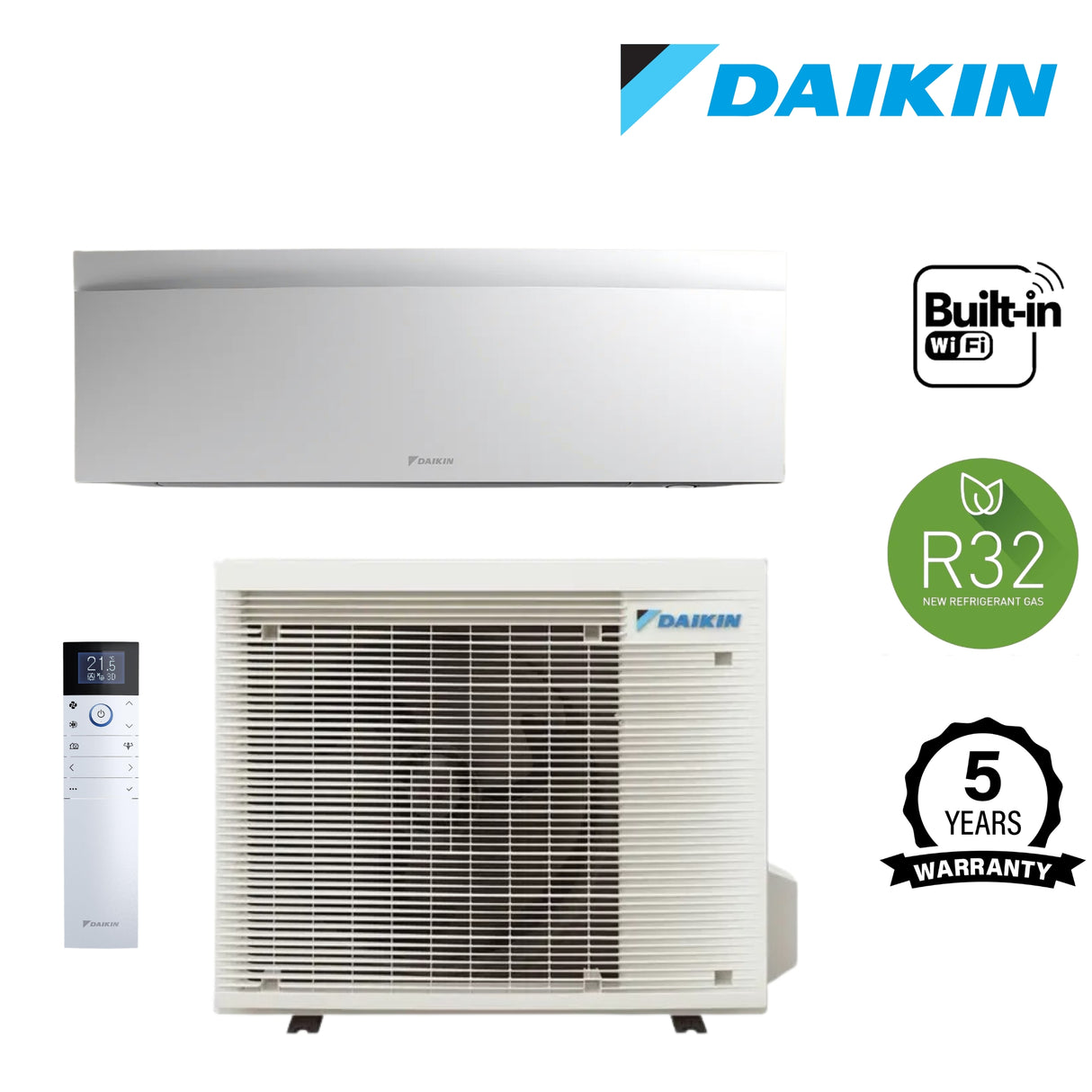 Daikin Emura Series White Wall Mounted Single Split Air Conditioner System with WiFi