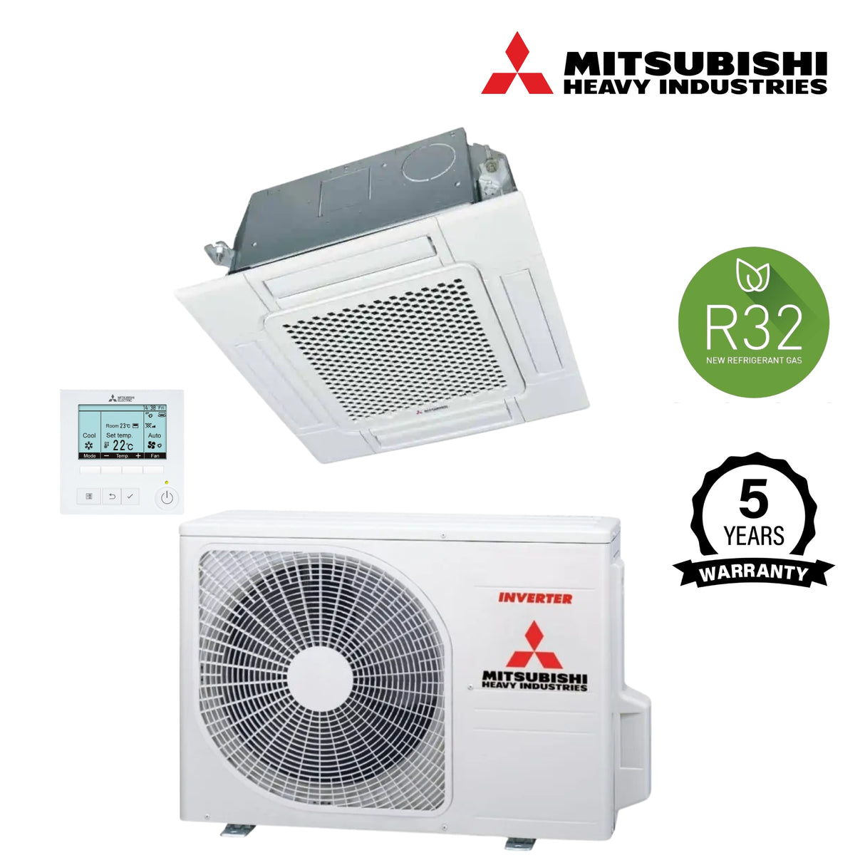 Mitsubishi Heavy Industries Compact Cassette Air Conditioner with Heat Pump
