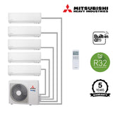 Mitsubishi Multi Wall Mounted Premium 5 Unit Split Air Conditioner with Heat Pump & WiFi